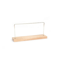 Gold-Tone Earring Display Stand Minimalist Wood Base Jewelry Stand
