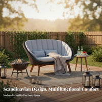 4-Piece Woven Seating collection Nordic Design 4-Piece Woven Rope Lounge Set weather-resistant Garden Furniture for Families, homeowners, Patio, Balcony, Deck