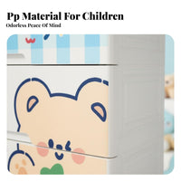 Child-Friendly Design Cartoon-Themed Dresser Large Capacity Storage Cabinet Strong Load-Bearing children's Furniture Easy Assembly for Toddlers, Infants, Parents, Nursery, Playroom, Bedroom, Closet