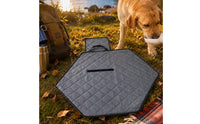 Hexagonal Pet Mat Gray Quilted Pet Mat Black Trim