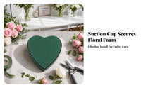 Green Wedding Car Decoration Base Grid-Backed Heart-Shaped Floral Foam 40 Cm Wide Suction-Mounted Floral Base Easy to Use
