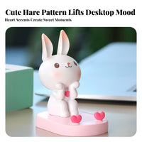 Cute Hare Phone Holder Hands Viewing Hare Phone Holder Universal Compatibility Desktop Figurine for Couples, Women, Bedroom, Home, Nightstand