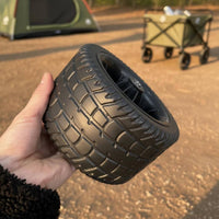 7-Inch Rubber Wheel 168 Mm Diameter Treaded Wheel Heavy Duty Outdoor Gear Wear Resistant for Camping, Lawn, Barbecue