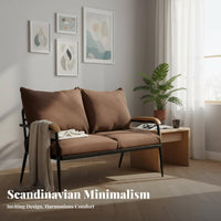 Nordic Design Upholstered Armchair with Wood Frame Minimalist aesthetic Sofa Set Space-Saving Household Furniture Removable and cleanable Cover for Homeowners, Interior Designers, Living Room, Small Apartment, Study, Reception Area