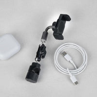 Adjustable Angle Ball Head Phone Clamp Anti-Slip Grip Pole Mount Phone Clip Easy Installation Mobile Accessory Multi-Position for Streamers, Content Creators, Musicians, Live Broadcasting, Recording Studio, Desktop