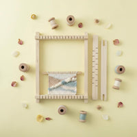 Natural Wood Mini Wooden Loom Portable DIY Tapestry Weaving Kit Creative Fun for Beginners, Kids, School Projects, Travel