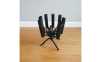 360 Degree Rotating Rod Rack Space Saving 7 Slot Fishing Rod Holder Stable Base for Garage
