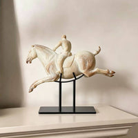 Leaping Horse Sculpture Detailed Sculpting Horse Statue on Stand Modern Interior Decor