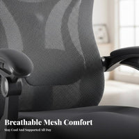 Lumbar Support Ergonomic Reclining Chair with Footrest Adjustable Headrest Reclining Mesh Chair with Footrest 360-Degree Swivel Computer Seat 350lbs Weight Capacity for Remote Workers, Students, Gamers, Workstation, Study Room