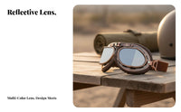 Retro Motorcycle Goggles Windproof Vintage Motorcycle Goggles Sandproof Particles Proof for Cyclists, Unpaved Driving