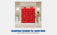 Wedding Inflatable Double Happiness Symbol, Red Ceremony Backdrop, Festive Arch for Events