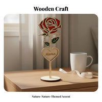 Table Decor Wooden Blossom Layered 3D Sturdy Boxwood for Shelf
