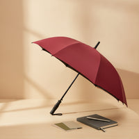 Sun Sheltering Straight Umbrella Waterproof Long-Shaft Umbrella Windproof Heavy Duty for Hotels, Businesses, Commute, Promotional Events