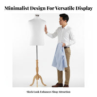 Lightweight Clothing Display Stand Sturdy Female Torso Mannequin Stable Base Adjustable Dress Form Portable for Boutique Owners, Online Sellers, Fashion Designers, Photo Studio, Market Stall, Home Decor
