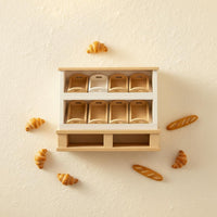 Mini Bread Cabinet Simulation Dollhouse Bakery Shelf Realistic Detail Tiny Bakery Display Case for Pretend Play