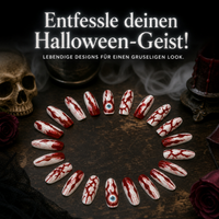 Halloween Stiletto Press-On Nails with Spooky Designs