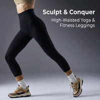 Gym Leggings for Women with Tight Fit Spandex Blend, High Waisted Compression for Fitness and Fleece Lined for Warmth