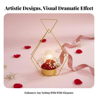 Metal Flower Vase Elegant Centerpiece House Decoration Gold Finish for Desktop
