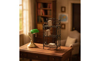 Miniature Shelf with Scrollwork Classic 1/12 Miniature Display Rack Solid Colour Furniture for Tabletop Photography