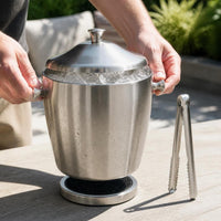 304 Stainless Steel Double-Layer Insulated Ice Bucket with Lid for Bar KTV Champagne Wine
