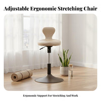 Stable Base Adjustable Fitness Auxiliary Chair High Strength Frame Height Adjustable Exercise Stool Sturdy Steel Construction Stretching Support Stool Rounded Edges for Beginners, Office Workers, Seniors, Home Gym