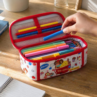 Dopamine Color Block Dachshund Flip Pencil Case for Students