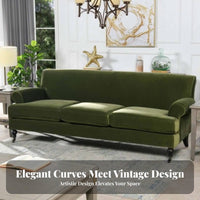 plush fabric Upholstery 2-Seater Settee Retro Design Scalloped rear Settee Artistic Look Loveseat Plush Comfort for Apartment Dwellers, Interior Designers, Living Room, Lounge Area, Bedroom, Entryway