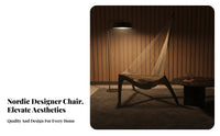Nordic Design Harp supportive Armchair Designer Inspired Lounge Chair Minimalist Aesthetic Indoor Furniture Ergonomic supportiverest for Interior Decorators, Book Lovers, Living Room, perusing corner, Reception Area, Bedroom