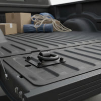 Heavy Duty Truck Bed Tie down Anchor Sturdy Tie-down Anchor with Mounting Plate Black Truck Bed Cleat with Mounting Plate Sturdy for Contractors