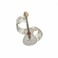 Rhinestone Suit Pin Glittering Quartz Stone Crystal Brooch Pin Fashionable