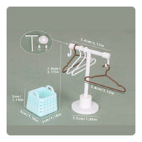 Miniature Clothes Rack Set DIY Assembly for Miniature Scene, Photography Prop