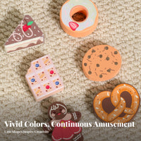 Realistic Design Toy Dessert Stand with Food Educational Pretend Play Dessert Shop Set Develops Social Skills 3-Tier Cake Stand Playset Inspires Creativity for Children, Preschoolers, Toddlers, Kindergarten, Playroom, Daycare
