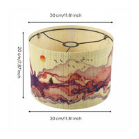 Decorative Bamboo Lampshade Elegant Design Bamboo Lamp Shade Easy to Install Chinese Landscape Print Shade Fade Resistant for Hotel Lobby