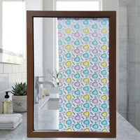 Window Film Privacy with Floral Pattern, Frosted Window Film for Home Office, PVC Privacy Film and Window Frosting Film, 60cm Width x 1m Length