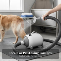 Adjustable Temperature Pet Hair Dryer Quick Drying High Velocity Pet Dryer Low Noise Dog Grooming Blower 2100W Power for Professional Groomers