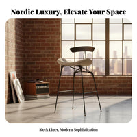 Nordic Aesthetic Saddle-Seat Stool Industrial Design Saddle Seat Bar Stool With Backrest Countertopstool Minimalist Aesthetic for Homeowners, Families, Business Owners, Restaurant, Kitchen, Dining Area, Home Office