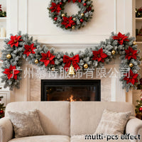 Classic Christmas Decorative Rattan with Lights for Store Display and DIY