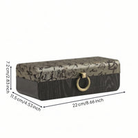 Wooden Jewelry Box with Loop Pull Wood-Grain Wooden Jewelry Box Vintage for Dresser, Vanity, Wardrobe