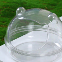 Clear Iridescent Hamster Sand Bath and Hamster Dig Box, Removable Base Hamster Bath, Portable Intermediate House for Syrian Hamsters and Gerbils