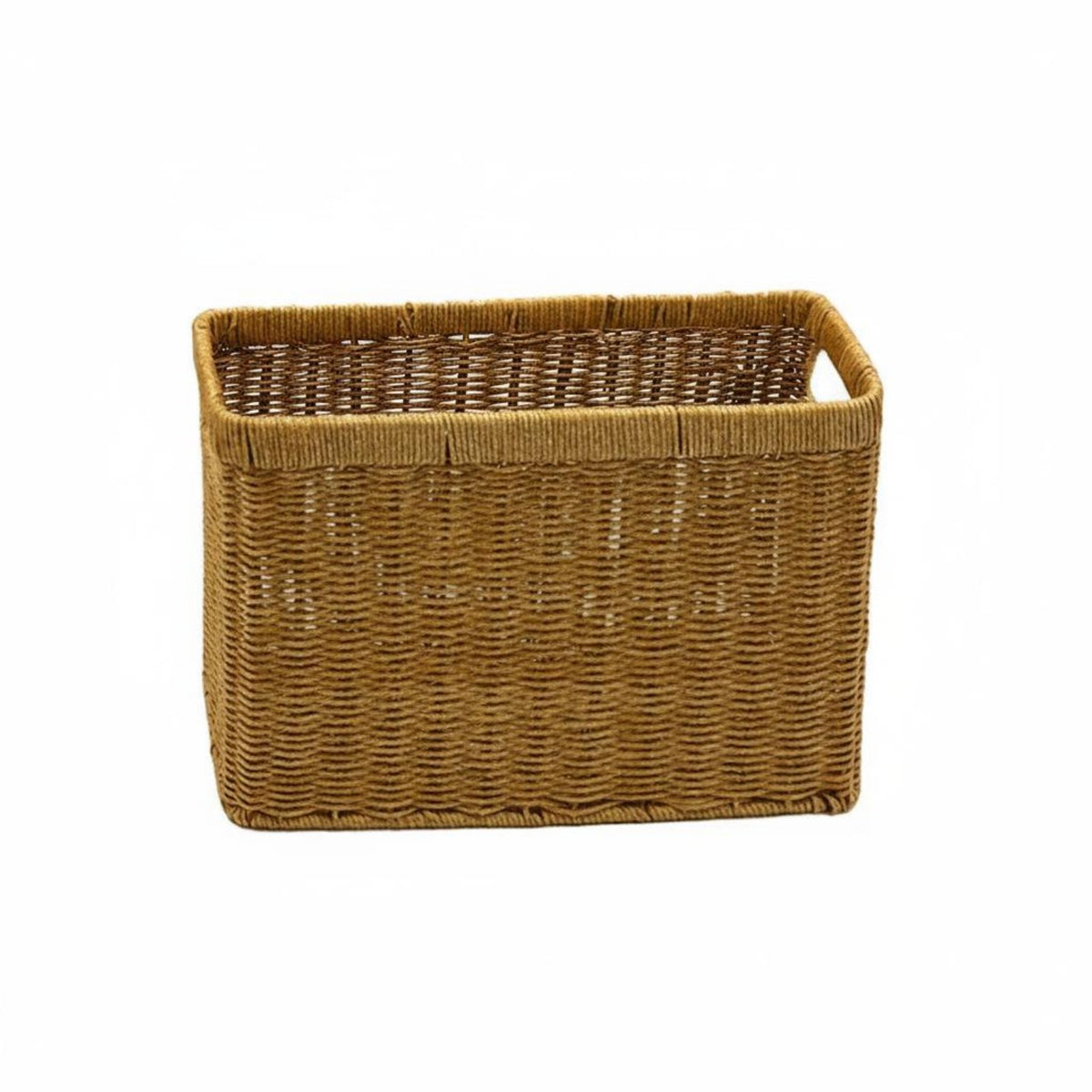 Imitation Rattan Basket Easy to Clean Rectangular Woven Basket Imitation Rattan Storage Bin Decorative Home Decor Large Capacity