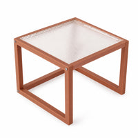 Miniature Coffee Table Ribbed Dollhouse Coffee Table Minimalist Furniture for Hobbyists, Collectors