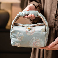 Handmade Embroidery Embroidered Tea Set Bag Multi-Purpose Chinese Design Brocade Pouch Portable Tea Ceremony Case