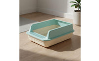 Anti-Splash Semi-Enclosed Litter Box Long-Lasting PP Material Semi-Enclosed Litter Tray Easy to Clean Plastic Cat Potty for Kittens
