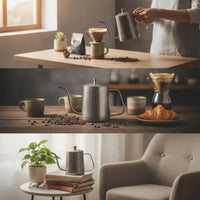 Exact Gooseneck Pour over Kettle Vintage Gooseneck Kettle Retro Coffee Pot with Lid 304 Stainless Steel for Baristas, Home Kitchen