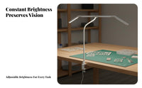 High Color Rendering (Ra>95) Shadowless Model Building Light Stepless Dimming Adjustable Clamp Desk Lamp Energy-Saving Clip on Desk Light Wireless Controller Control for Architects, Professionals, Workbench, Art Studio, Study Room, Reading Nook