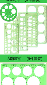 Circle Template Set Multi-Piece Optional Neutral No Chinese Drawing Ruler