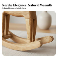Wooden Rocking Horse Handcrafted Nordic Design Rocking Horse Handmade for Art Enthusiasts, Home Embellishers, Desktop, Living Room, Table Centerpiece