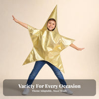Lustrous-Looking Star Shaped Costume Shiny Kids Star Costume Reflective Child Clothing Smooth for Children, Stage, Party, Role-Play