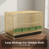 Large Bird Breeding Cage Removable Divider Double Compartment Bird Cage Finish Pet Enclosure
