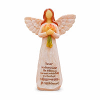 Engraved Retirement Message Resin Angel Statue Tabletop Angel Figurine Detailed Design Home Decor Gift Idea